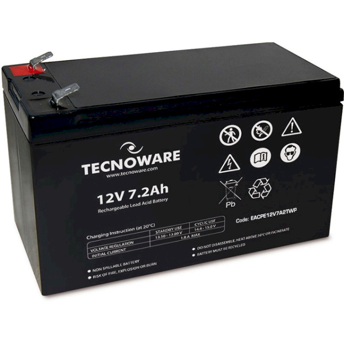 Акумуляторна батарея TECNOWARE 12 В, 7.2 Агод (EACPE12V7A2TWP) - зображення 1