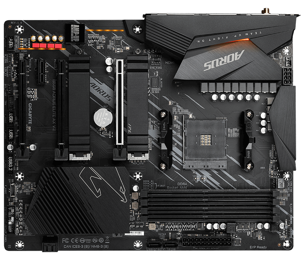 Мат. плата AM4 Gigabyte B550 AORUS ELITE AX - зображення 2