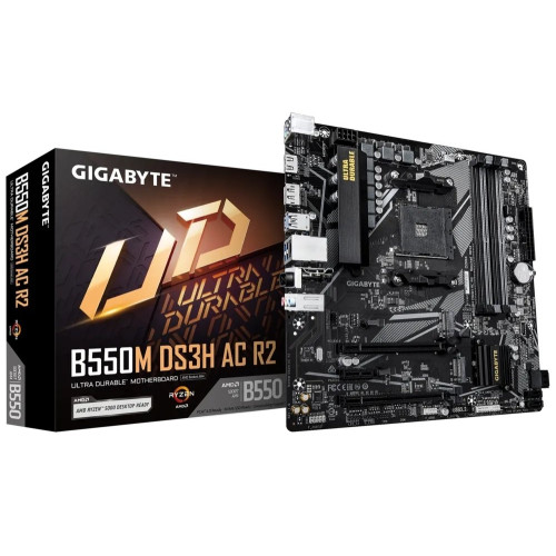 Мат. плата AM4 Gigabyte B550M DS3H AC R2 - зображення 1