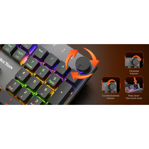 Клавіатура Meetion MK009 RD Black - зображення 10