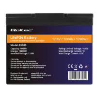 Акумуляторна батарея LiFePo4 Qoltec 12.8V-100Ah BMS (53705)