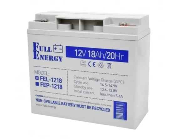 Акумуляторна батарея Full Energy FEL-1218 12V 18Ah\/20Hr гелева - зображення 1