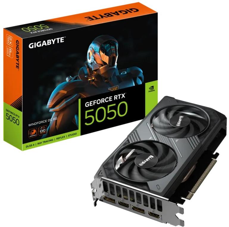 Відеокарта GeForce RTX 5050 8 GDDR7 Gigabyte Windforce OC (GV-N5050WF2OC-8GD) - зображення 1