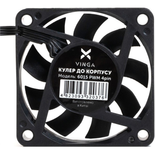 Вентилятор для корпусів 60 мм Vinga 6015 PWM 4pin ОЕМ - зображення 3