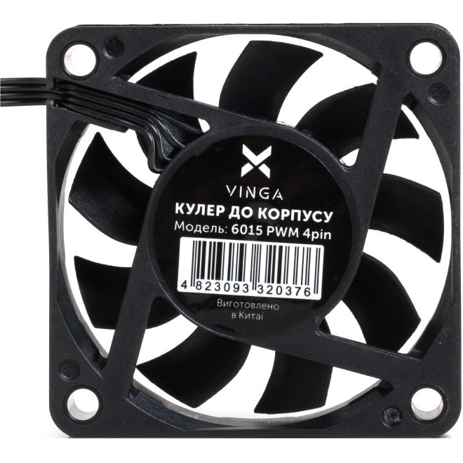 Вентилятор для корпусів 60 мм Vinga 6015 PWM 4pin ОЕМ - зображення 3