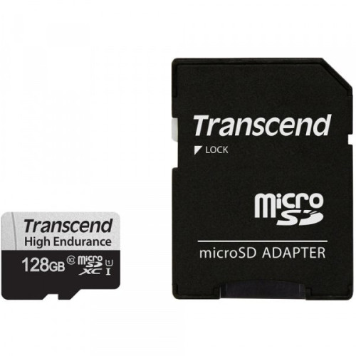 MicroSDXC 128 Gb Transcend High Endurance 350V Class 10, UHS-I U3, UHS-I U1, V30 - зображення 1