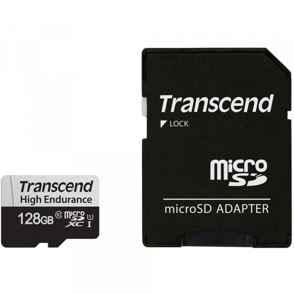 MicroSDXC 128 Gb Transcend High Endurance 350V Class 10, UHS-I U3, UHS-I U1, V30 - зображення 1