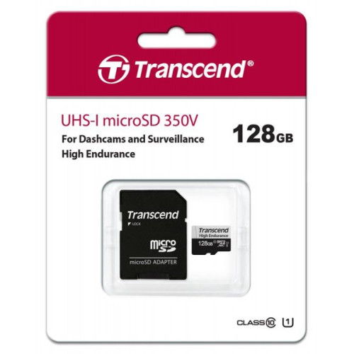 MicroSDXC 128 Gb Transcend High Endurance 350V Class 10, UHS-I U3, UHS-I U1, V30 - зображення 3