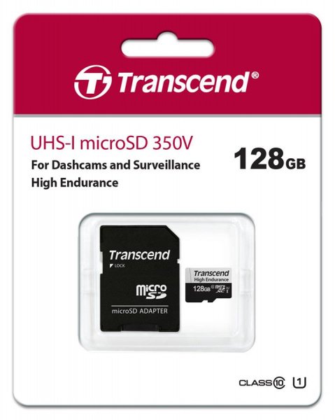 MicroSDXC 128 Gb Transcend High Endurance 350V Class 10, UHS-I U3, UHS-I U1, V30 - зображення 3