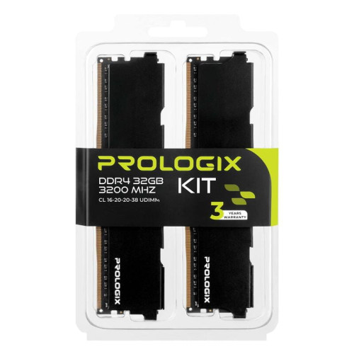 Пам'ять DDR4 RAM_32Gb (2x16Gb) 3200Mhz Prologix Black (PRO32GB3200B4K) - зображення 5