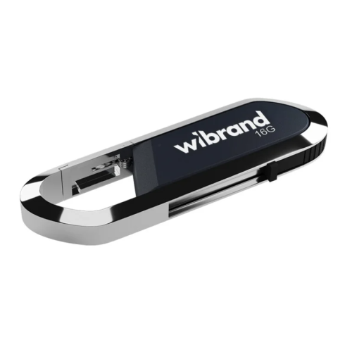 Флеш пам'ять USB 16Gb Wibrand Aligator Grey USB2.0, брелок, метал + пластик - зображення 1