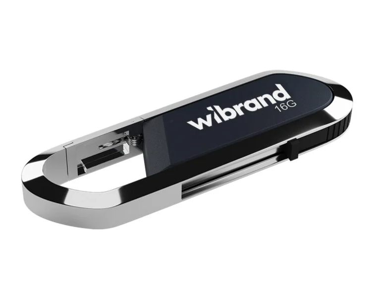 Флеш пам'ять USB 16Gb Wibrand Aligator Grey USB2.0, брелок, метал + пластик - зображення 1