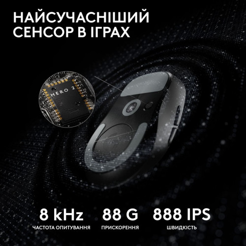 Мишка Logitech G Pro X Superlight 2 Lightspeed Wireless Black (910-006630) - зображення 10