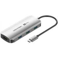 Концентратор Vention USB 3.1 Type-C to HDMI 4K60Hz/USB 3.0x3/PD 100W 5-in-1
