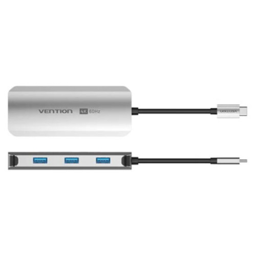 Концентратор Vention USB 3.1 Type-C to HDMI 4K60Hz\/USB 3.0x3\/PD 100W 5-in-1 - зображення 2