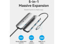 Концентратор Vention USB 3.1 Type-C to HDMI 4K60Hz\/USB 3.0x3\/PD 100W 5-in-1 - зображення 5