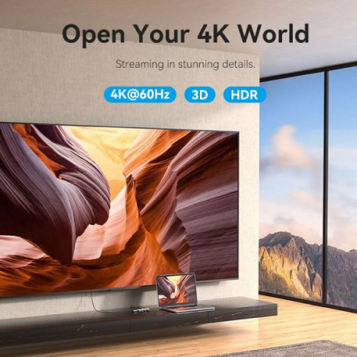 Концентратор Vention USB 3.1 Type-C to HDMI 4K60Hz\/USB 3.0x3\/PD 100W 5-in-1 - зображення 8
