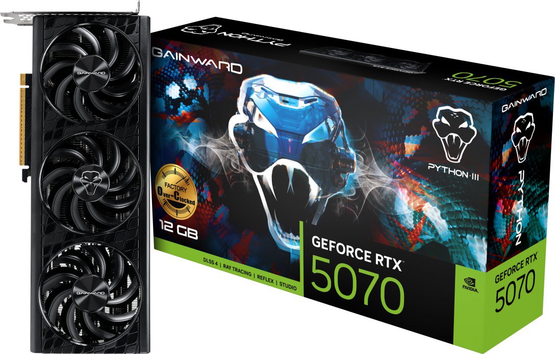 Відеокарта GeForce RTX 5070 12 GDDR7 Gainward Python III OC (NE75070S19K9-GB2050T) - зображення 1