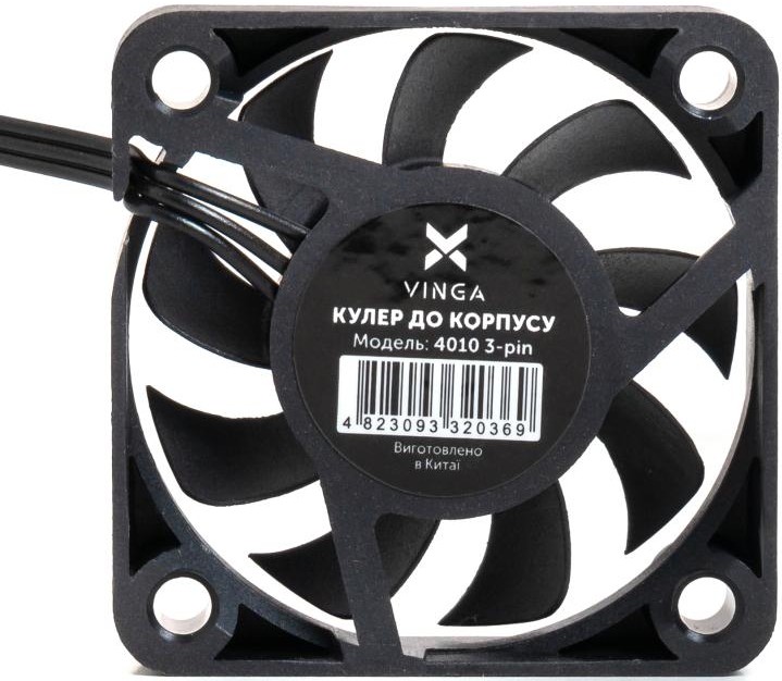Вентилятор для корпусів 40 мм Vinga 4010 3-pin ОЕМ - зображення 3