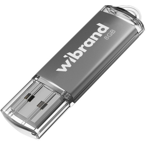 Флеш пам'ять USB 8 Gb Wibrand Cougar Silver USB 2.0, пластик - зображення 1