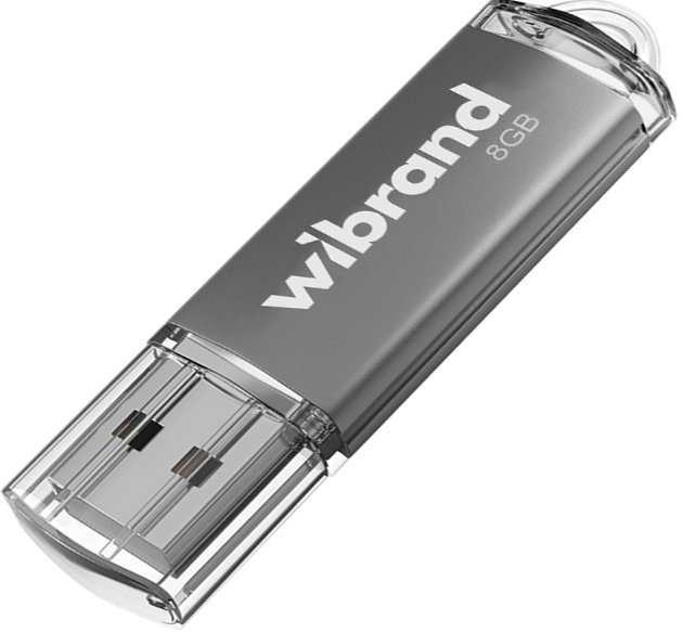 Флеш пам'ять USB 8 Gb Wibrand Cougar Silver USB 2.0, пластик - зображення 1