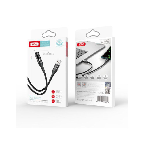 Кабель USB-C to Lightning XO NB162, 1 м, 2.4 А, LED, чорний - зображення 4