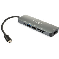Концентратор Vinga USB 3.1 Type-C to to HDMI+USB3.0+USB 2.0+SD/microSD+PD 6in1