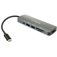 Концентратор Vinga USB 3.1 Type-C to to HDMI+USB3.0+USB 2.0+SD/microSD+PD 6in1