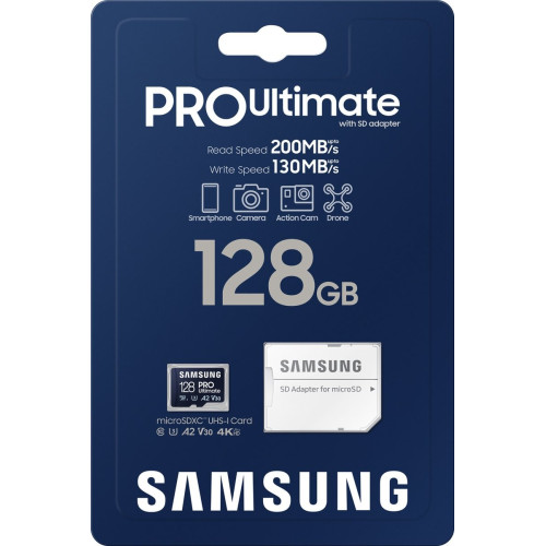 MicroSDXC 128 Gb Samsung Pro Ultimate UHS-I, U3, V30, A2 - зображення 5