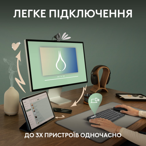Клавіатура Logitech K380s Multi-Device Bluetooth UA Graphite - зображення 13