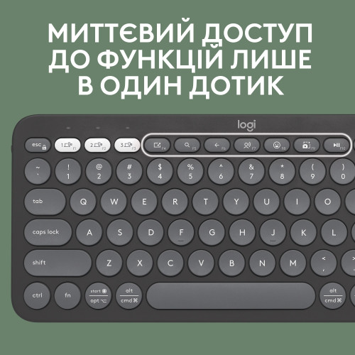 Клавіатура Logitech K380s Multi-Device Bluetooth UA Graphite - зображення 9