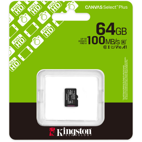MicroSDXC 64 Gb Kingston Canvas Select Plus class 10 UHS-I A1 (SDCS3\/64GBSP) - зображення 3