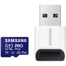 MicroSDXC 512 Gb Samsung PRO Plus UHS-I, U3, V30, A2 (MB-MD512SB/WW)