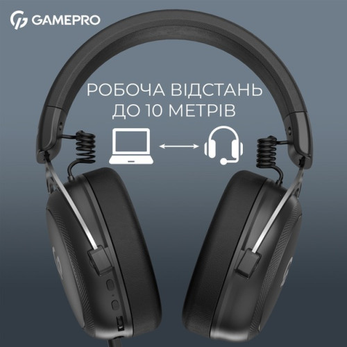 Безпровідна Bluetooth гарнітура GamePro Asgard Skald 4-Mode Black (HSW160B) - зображення 8
