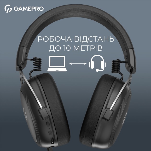 Безпровідна Bluetooth гарнітура GamePro Asgard Skald 4-Mode Black (HSW160B) - зображення 8