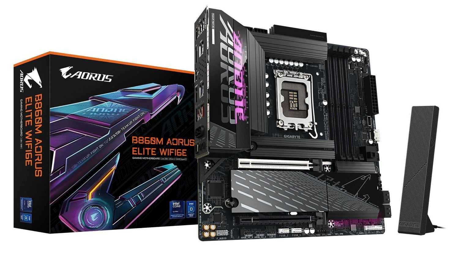 Мат. плата 1851 GIGABYTE B860M AORUS ELITE WIFI6E - зображення 1