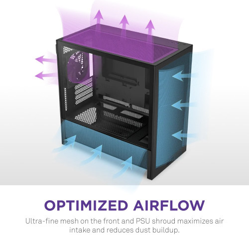 Корпус NZXT H3 Flow All Black - зображення 5