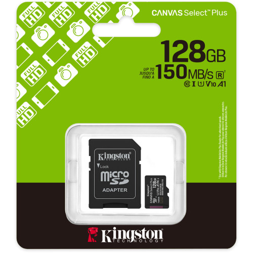 MicroSDXC 128 Gb Kingston Canvas Select Plus class 10 UHS-I A1 з SD-адаптером - зображення 3