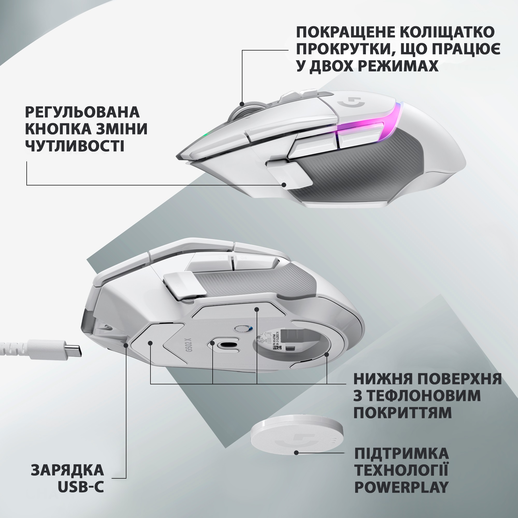 Мишка Logitech G502 X Plus Wireless White (910-006171) - зображення 11