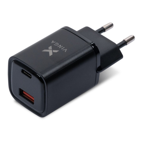 Зарядний пристрій Vinga USB-C PD30W + USB-A QC30W Display 33W Max (VCR30ACDB) - зображення 3