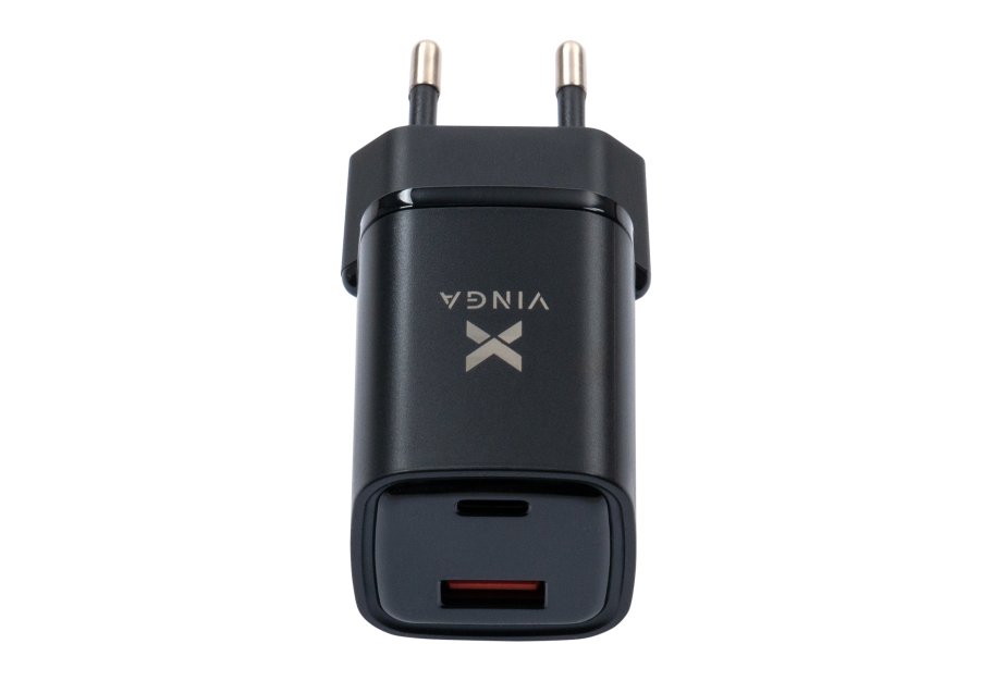 Зарядний пристрій Vinga USB-C PD30W + USB-A QC30W Display 33W Max (VCR30ACDB) - зображення 2