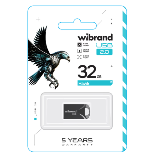 Флеш пам'ять USB 32 Gb Wibrand Hawk Black USB 2.0 - зображення 3