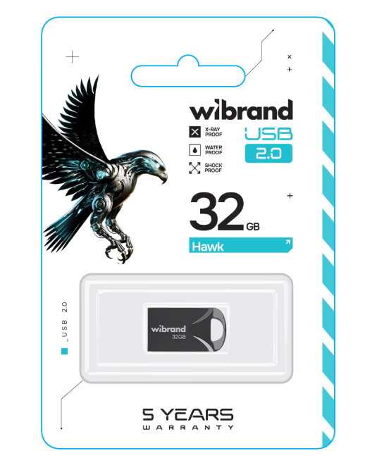 Флеш пам'ять USB 32 Gb Wibrand Hawk Black USB 2.0 - зображення 3
