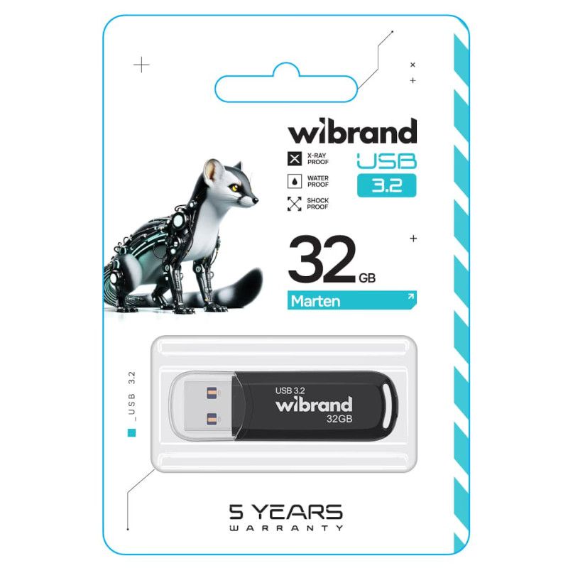 Флеш пам'ять USB 32 Gb Wibrand Marten Black USB 3.2 Gen 1 - зображення 3