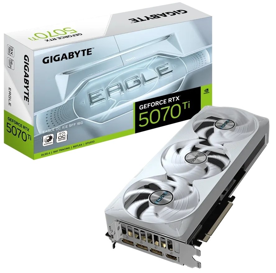 Відеокарта GeForce RTX 5070 Ti 16 GDDR7 GIGABYTE EAGLE OC ICE (GV-N507TEAGLEOC ICE-16GD) - зображення 1