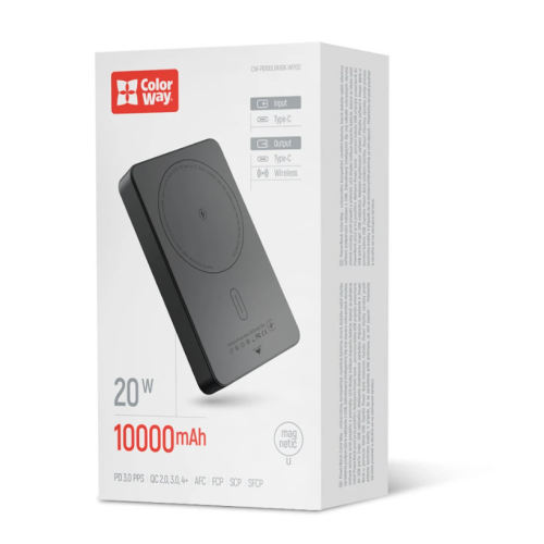 Батарея POWER BANK ColorWay 15W MagSafe CW-PB100LPA1BK-WPDD - зображення 3
