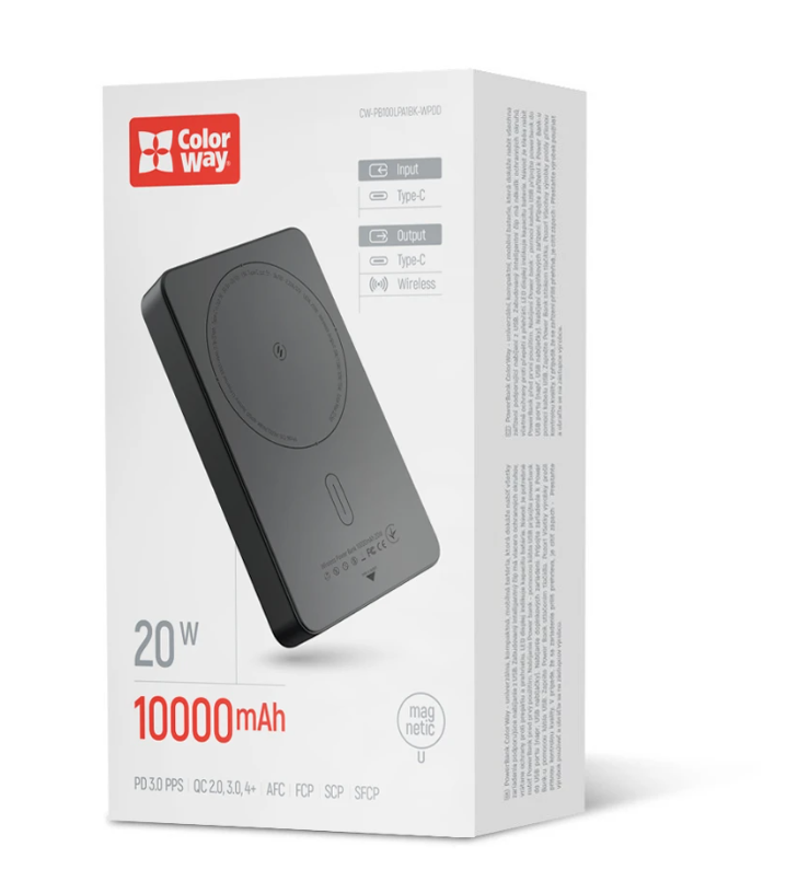 Батарея POWER BANK ColorWay 15W MagSafe CW-PB100LPA1BK-WPDD - зображення 3