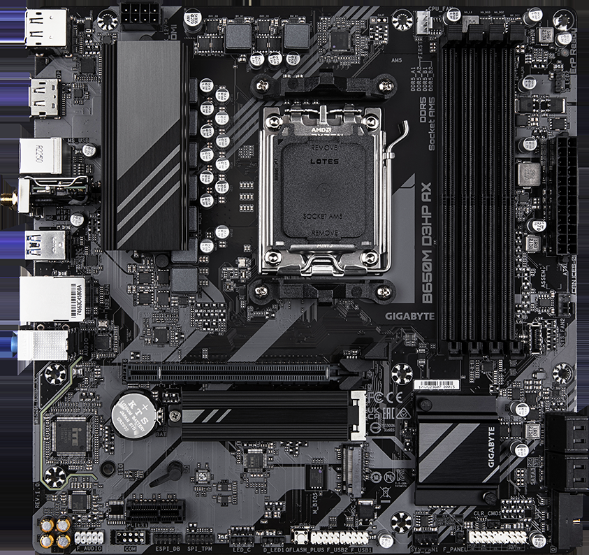 Мат. плата AM5 Gigabyte B650M D3HP AX - зображення 2