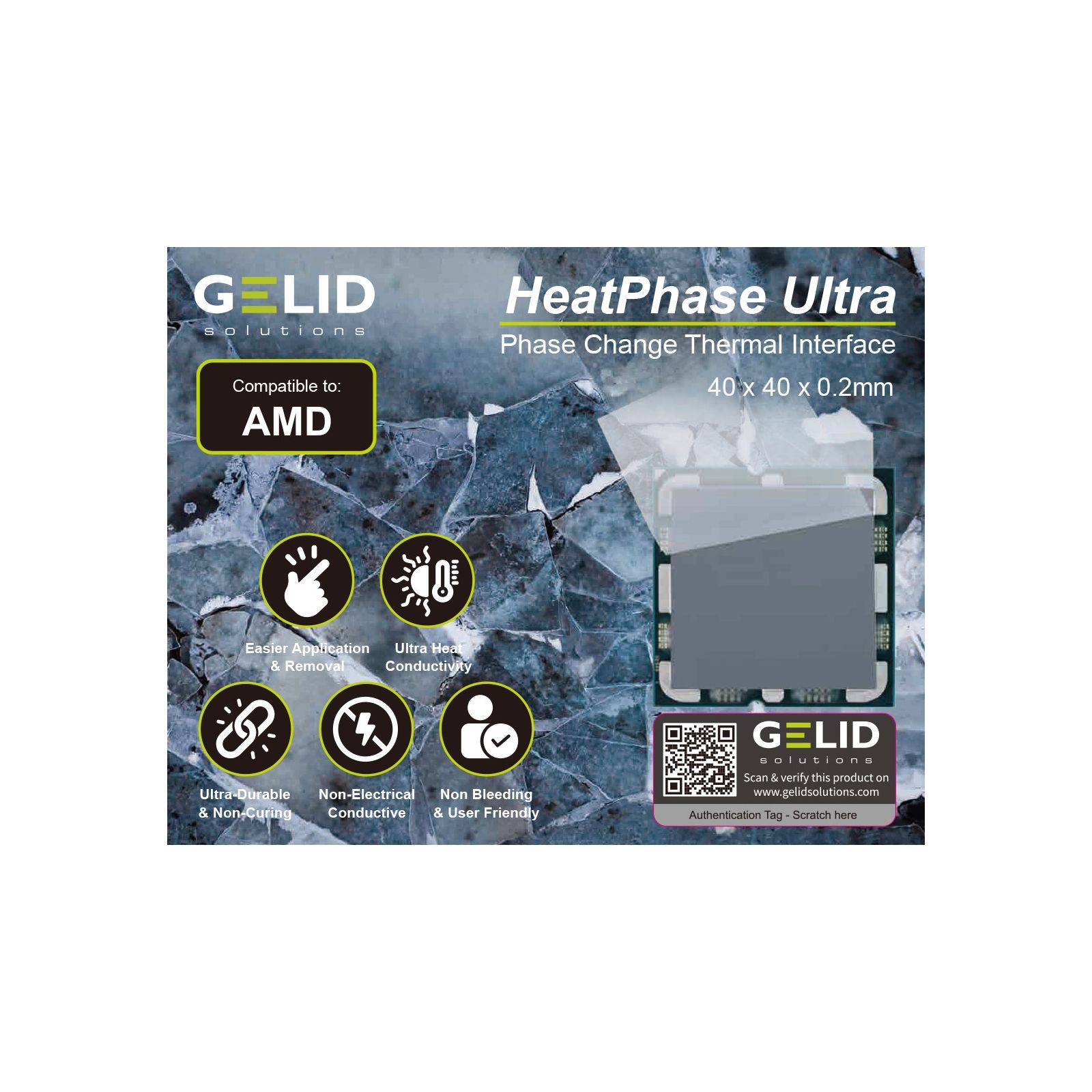 Термопрокладка Gelid Solutions HeatPhase Ultra for AMD CPU (PH-GC-01-A) - зображення 2