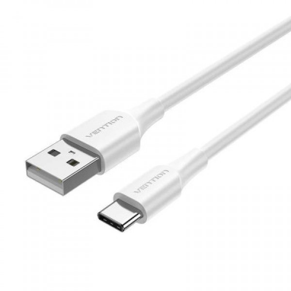 Кабель USB2 АM-Type-C Vention white, 1м, 3A, PVC - зображення 1